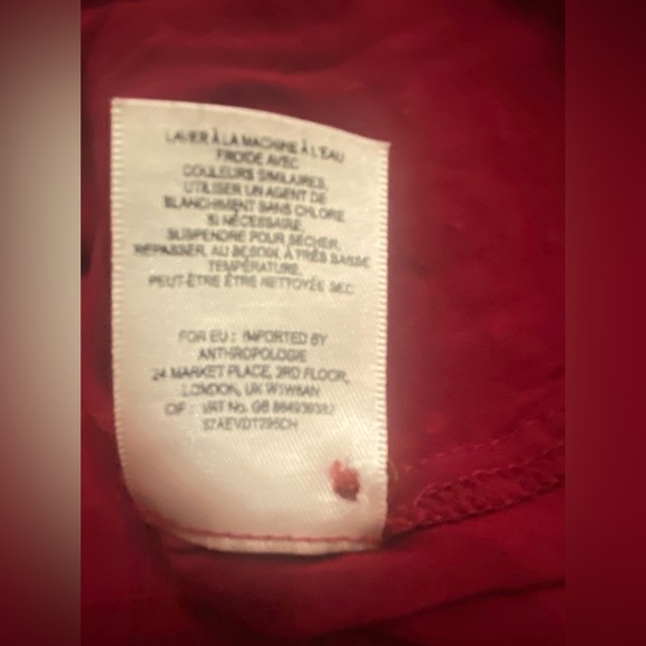 Maeve by Anthropologie Woman’s Burgundy Blouse Top Size 4 - Picture 7 of 8